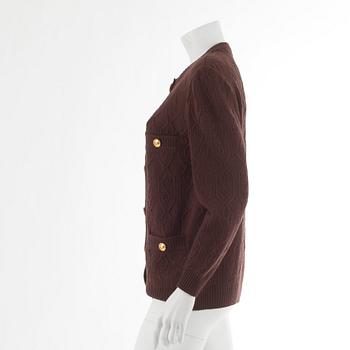 CÉLINE, a brown wool cardigan. French size 42.