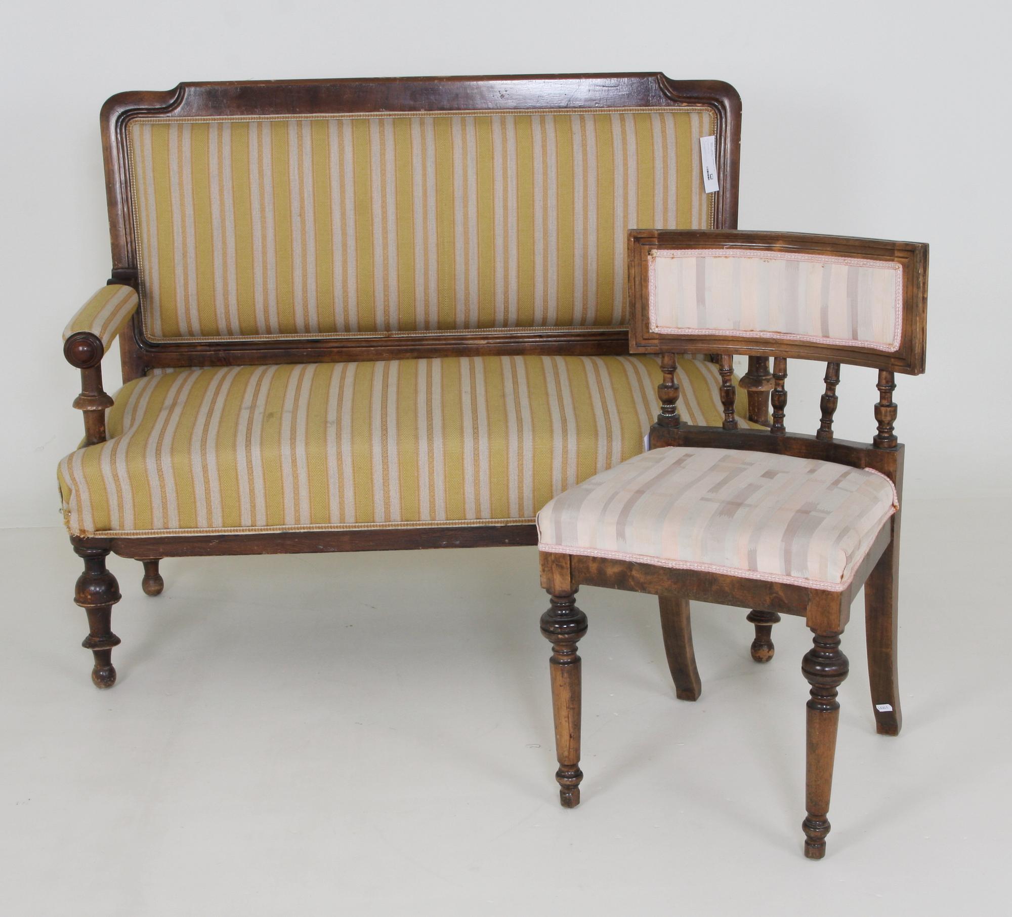 SOFFA + STOLAR, 6 st, 1800/1900-tal.