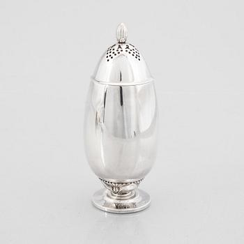 Gundorph Albertus, a 'Cactus' sterling silver sugar caster from Georg Jensen, Denmark after 1945.