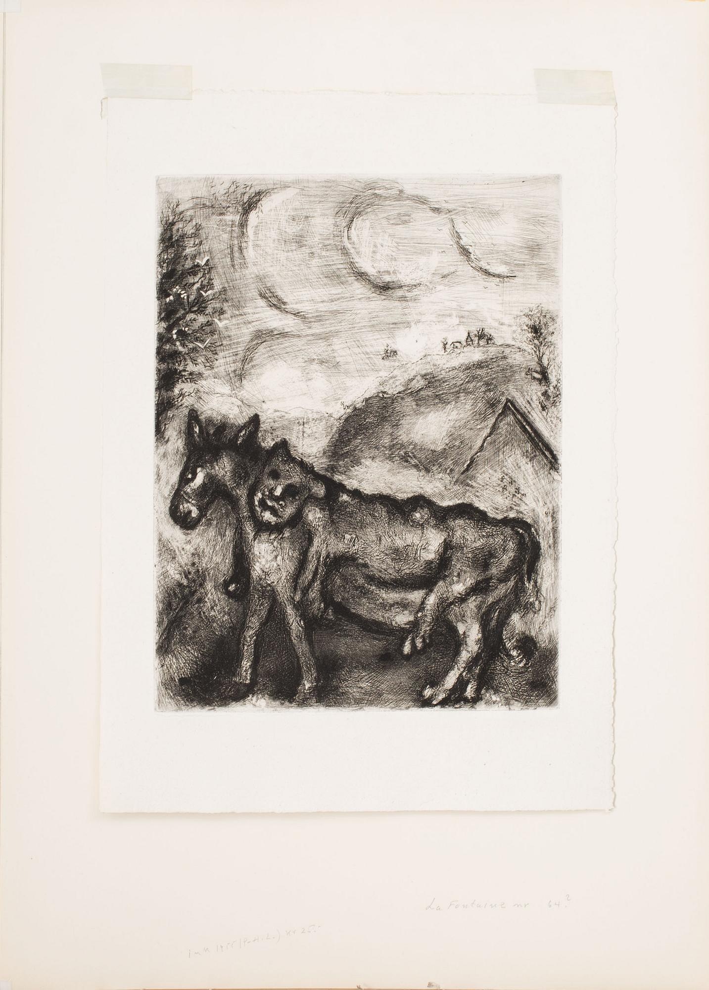 MARC CHAGALL, etsning, signerad i trycket. Utförd 1927-30 (utgiven av Teriade, Paris 1952).