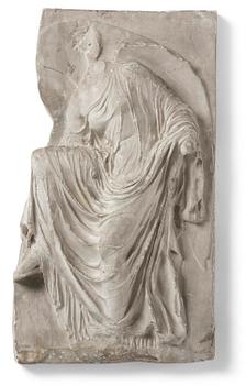 294. A presumably French 19th century plaster cast of the Nike of the Sandal.