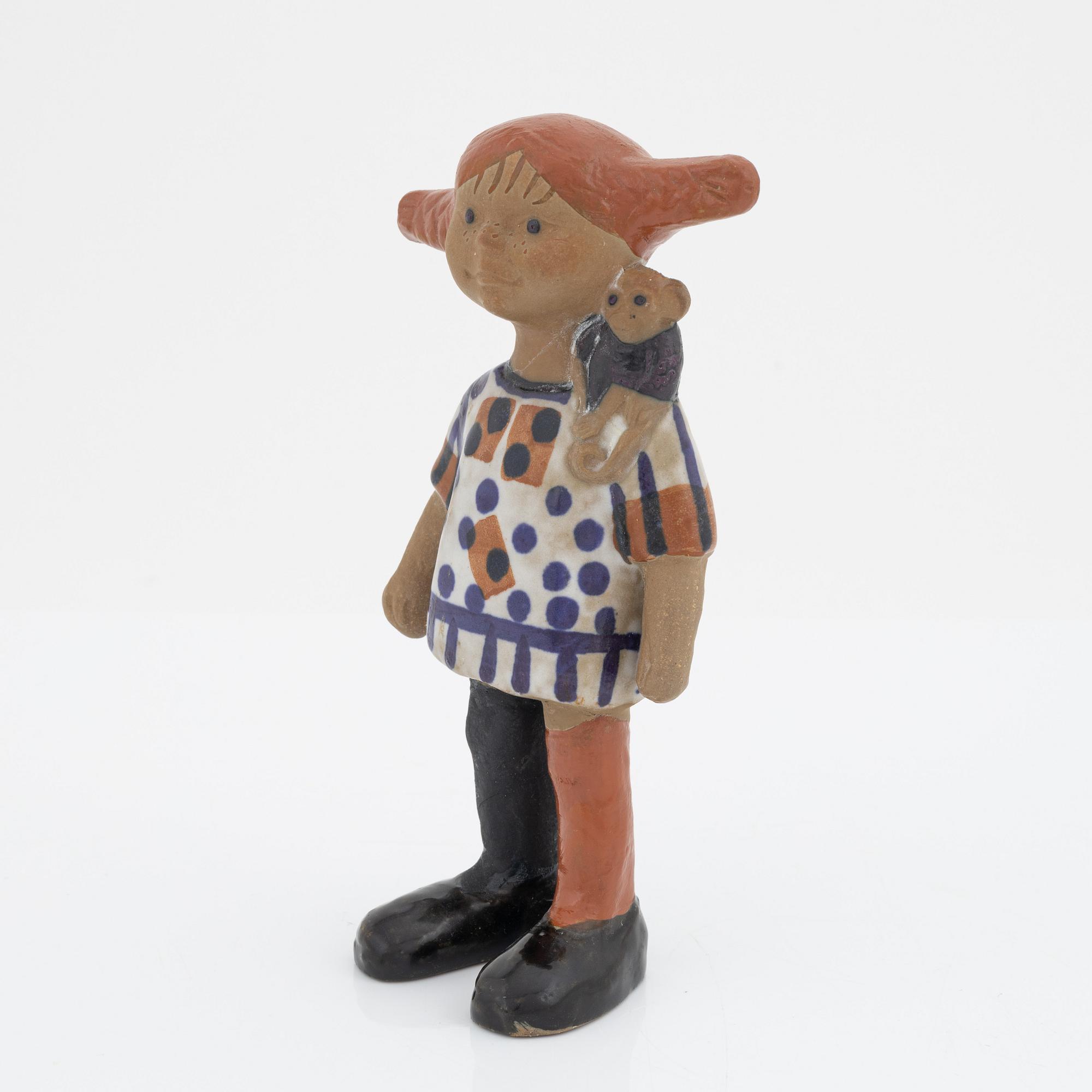 Lisa Larson, figurin, stengods, "Pippi långstrump", Gustavsberg.