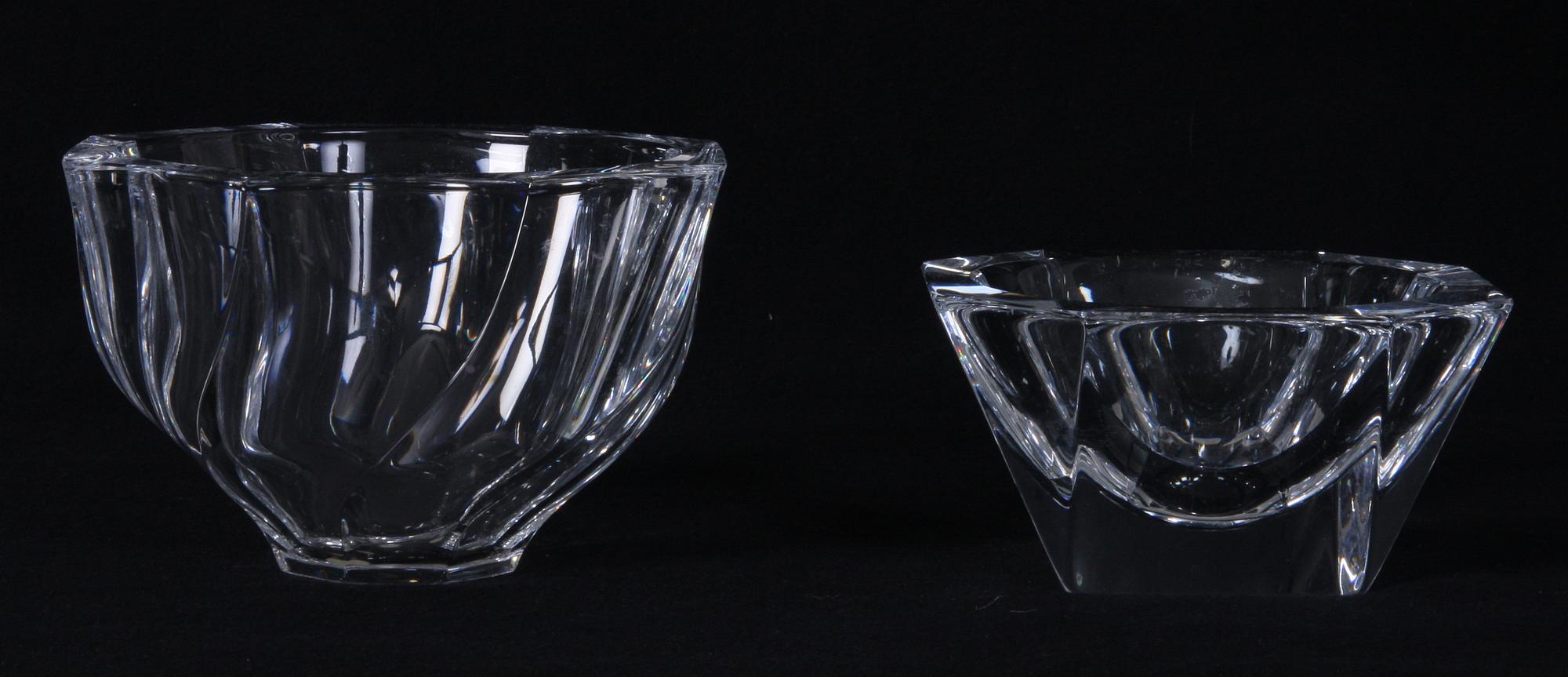 SKÅLAR, 2 st, glas, Orrefors, sign.