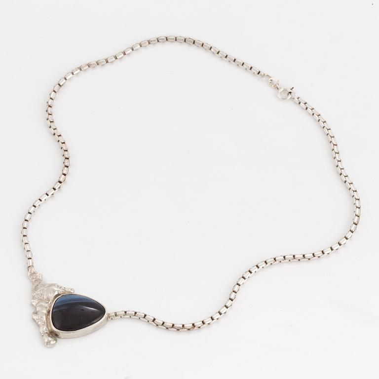 COLLIER "Bergslagssmycke" med blå slaggsten.