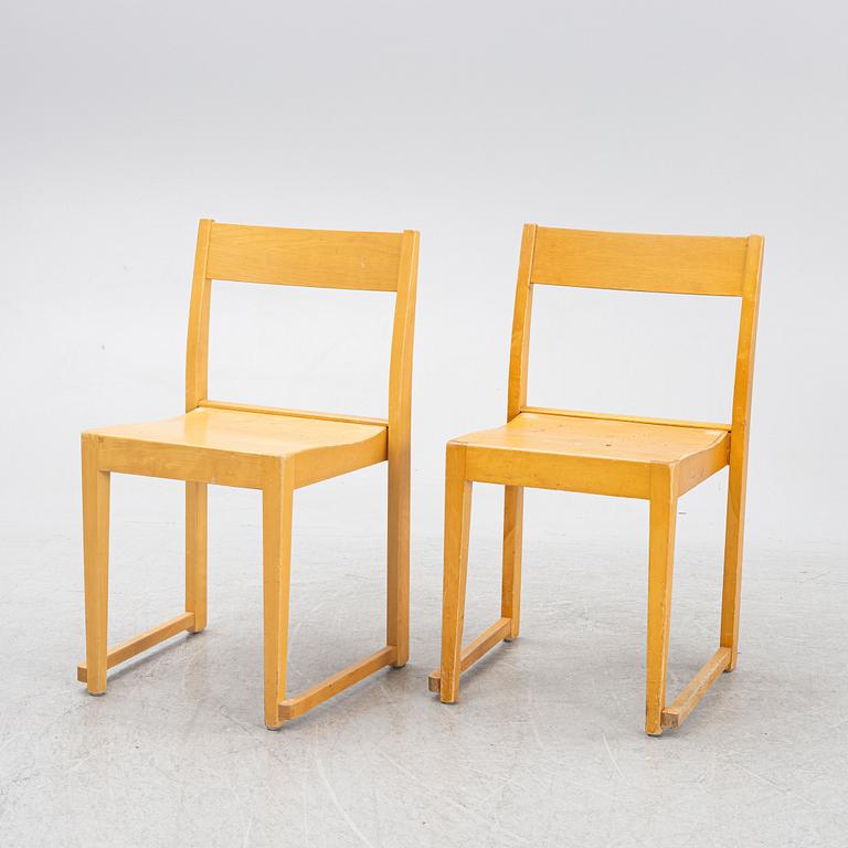 Chairs, 9 pcs, "Orkesterstolen", mid-20th century.