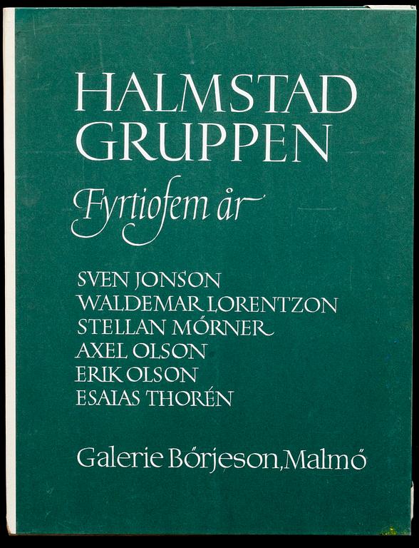 STELLAN MÖRNER/AXEL OLSON, två färglitografier ur mappen "Halmstadgruppen fyrtiofem år". Galerie Börjeson, Malmö.