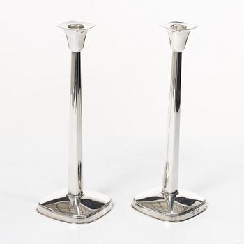 Guldsmedsaktiebolaget (GAB), a pair of silver candlesticks, design Sven-Arne Gillgren, Stockholm 1963.