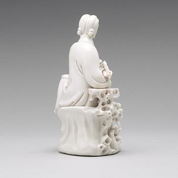 A blanc de chine figure of Guanyin, Qing dynasty, 19th Century.