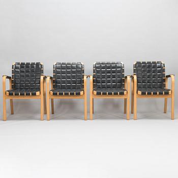 ALVAR AALTO, four late-20th-century '45' armchairs for Artek.