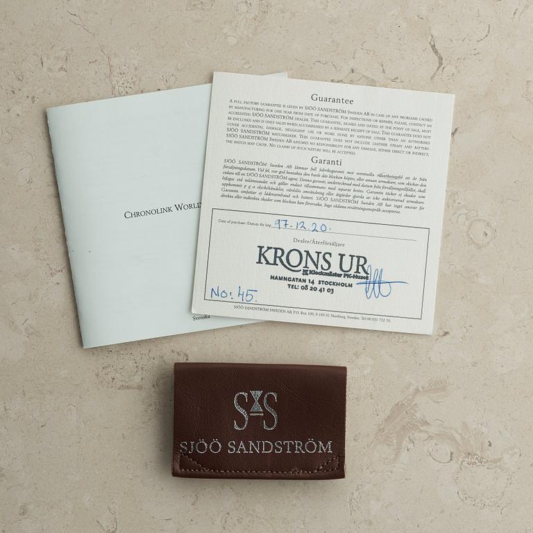SJÖÖ SANDSTRÖM, Chronolink, Worldtimer UTC, Golf Timer, "First series of 100", wristwatch, 40 mm,