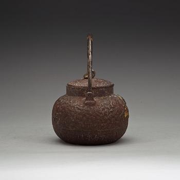 TEKANNA med LOCK, järn. Japan, Meiji (1868-1912).
