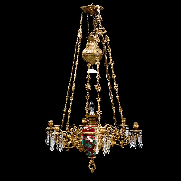 TAKLAMPA, omkring sekelskiftet 1900, höjd ca 103 cm.