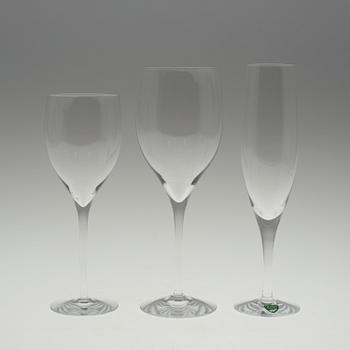 GLASSERVIS, 56 delar, "Illusion", Orrefors. 1900-talets andra hälft.