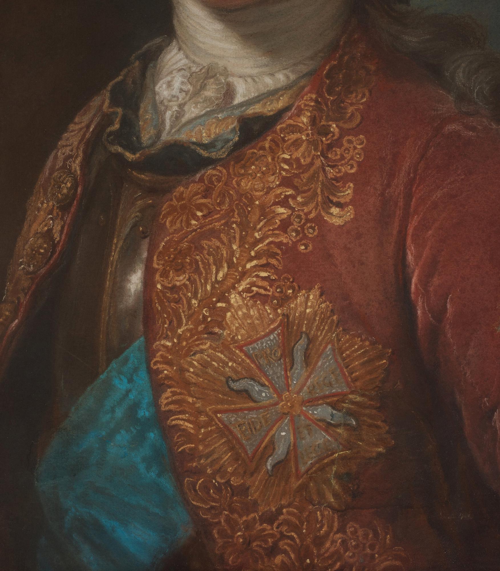 Louis Tocqué Hans krets, Ung adelsherre med harnesk och vita örnens orden.