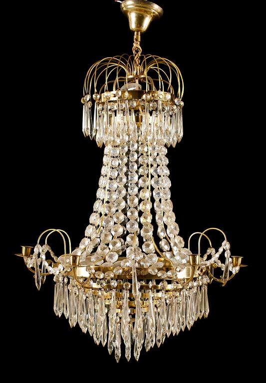 LJUSKRONA, empirestil, 1900-talets mitt. Höjd ca 75 cm.