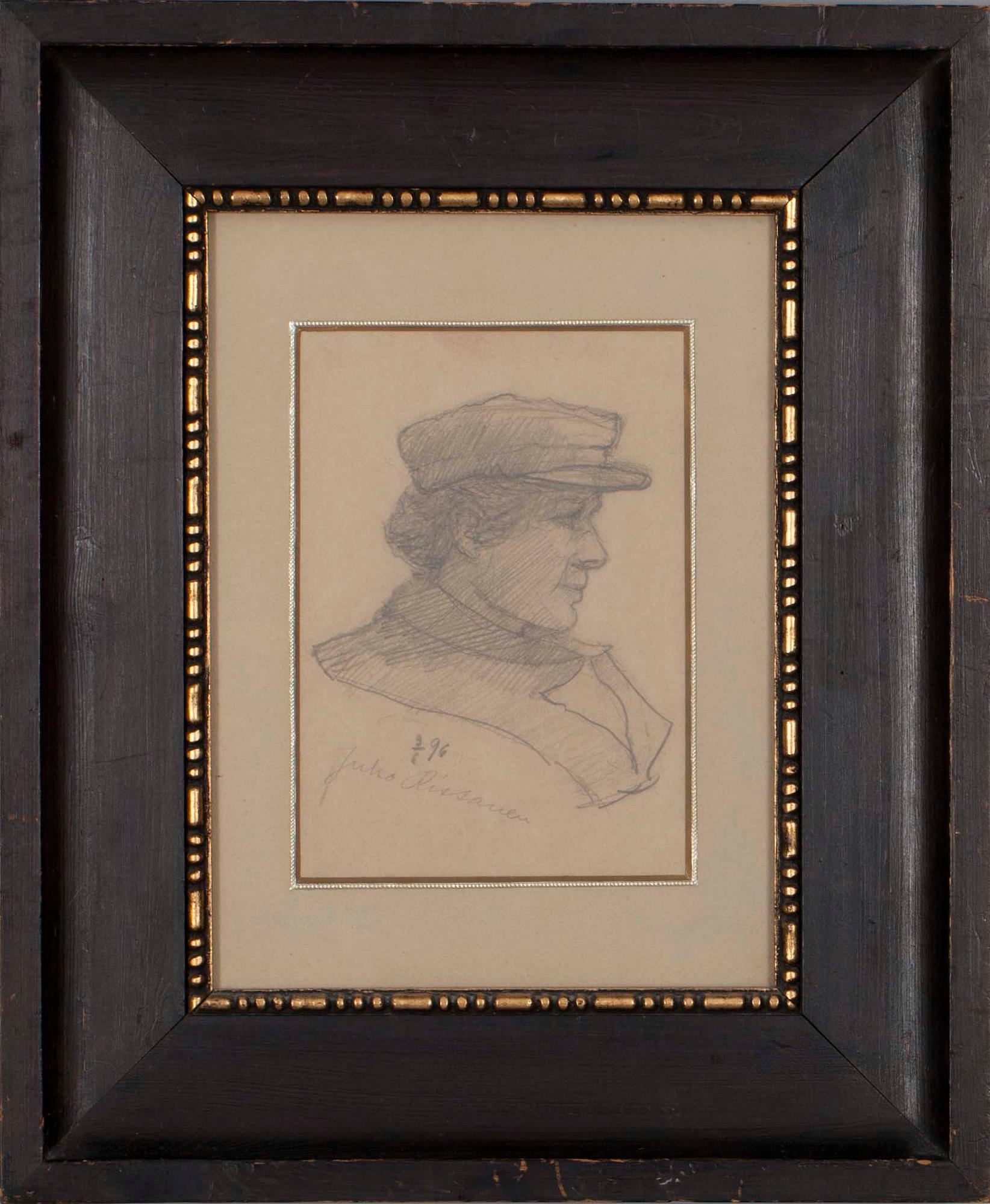 JUHO RISSANEN, blyertsteckning, sign. och dat. 9/6 -96.