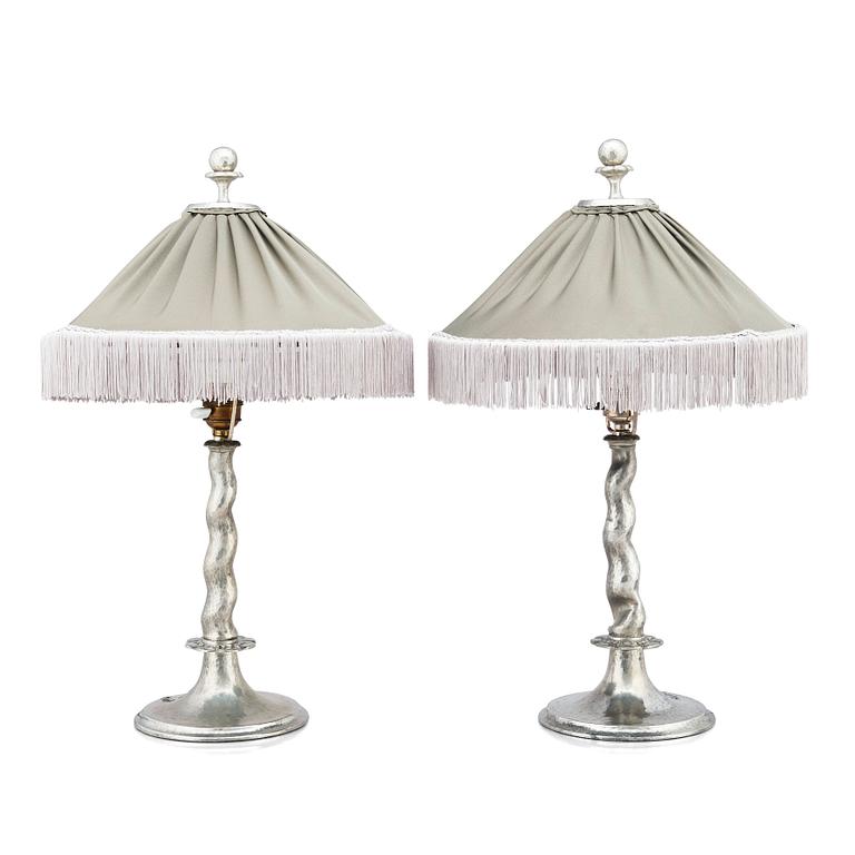 Harald Notini, a pair of table lamps, model "6891", Arvid Böhlmarks Lampfabrik, 1920s.