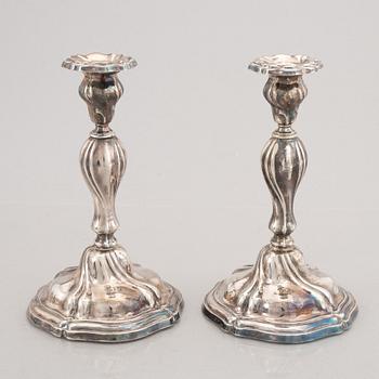 A Pair of Norwegian Silver Candlesticks, mark of Theodor Olsens Eftf, mid-20th Century.