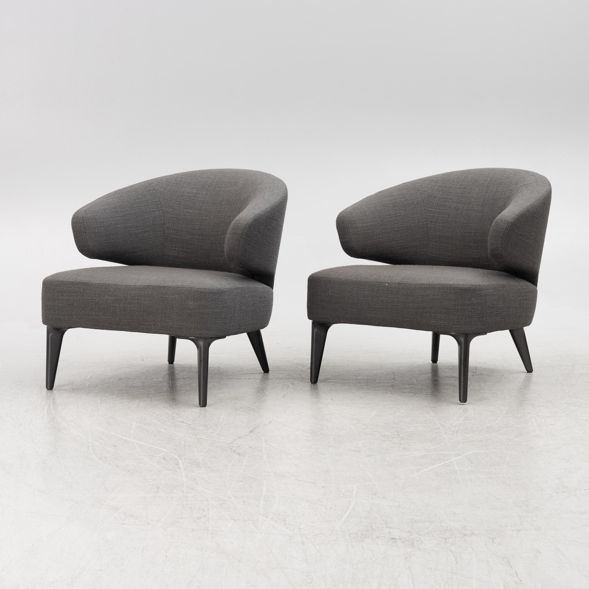 Rodolfo Dordoni, a pair of "Aston" armchairs, Minotti, Italiy.