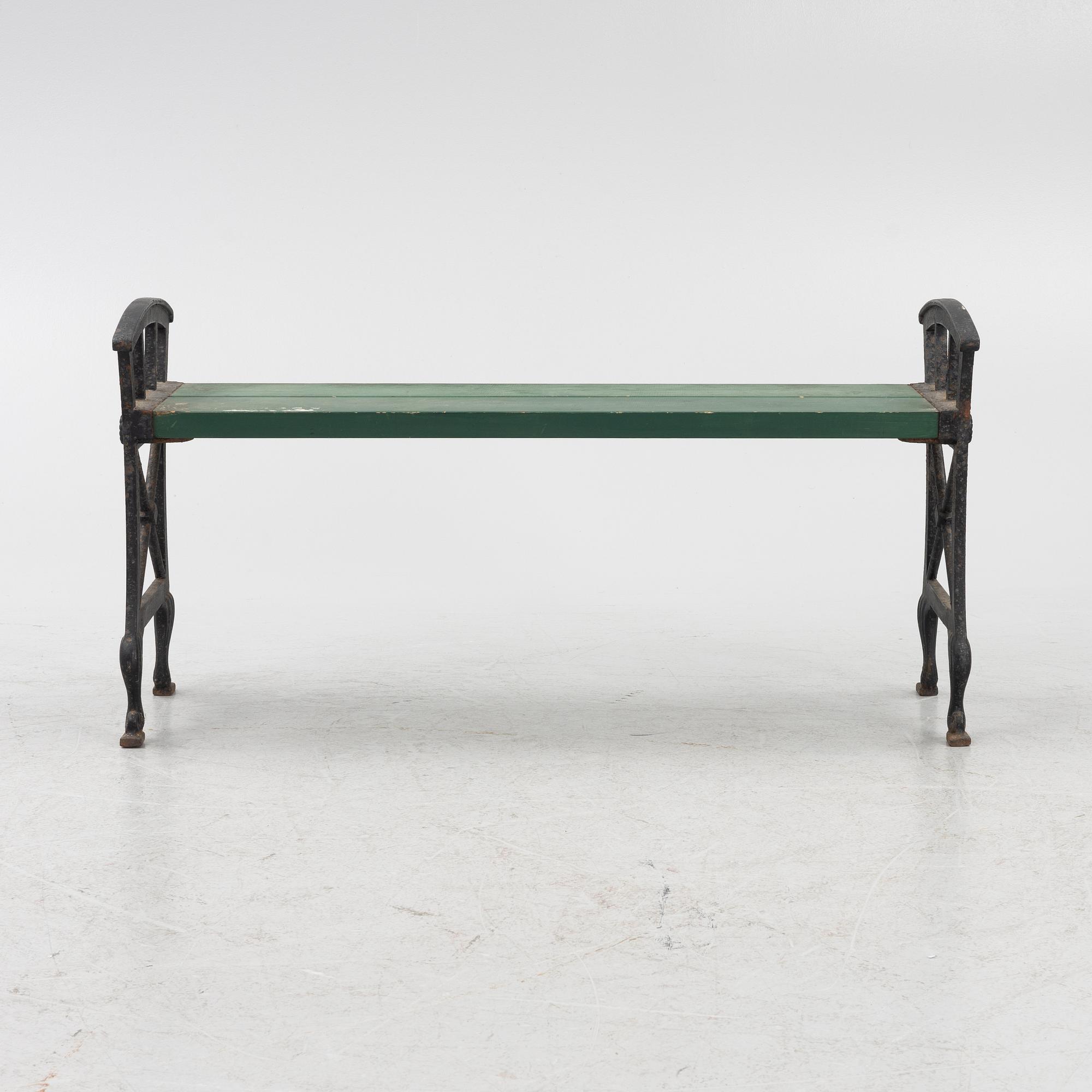 Folke Bensow, trädgårdsbänk, "Parkbänk n:r 2", Näfveqvarns bruk, 1900-talets första hälft.