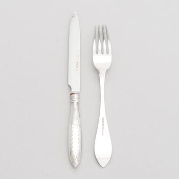 Otto Roland Mellin, fruktbestick, 16 st, silver, Helsingfors 1901-02.