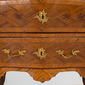 A Rococo chest of drawers by Johan Noraeus (master in Stockholm 1769-1781).