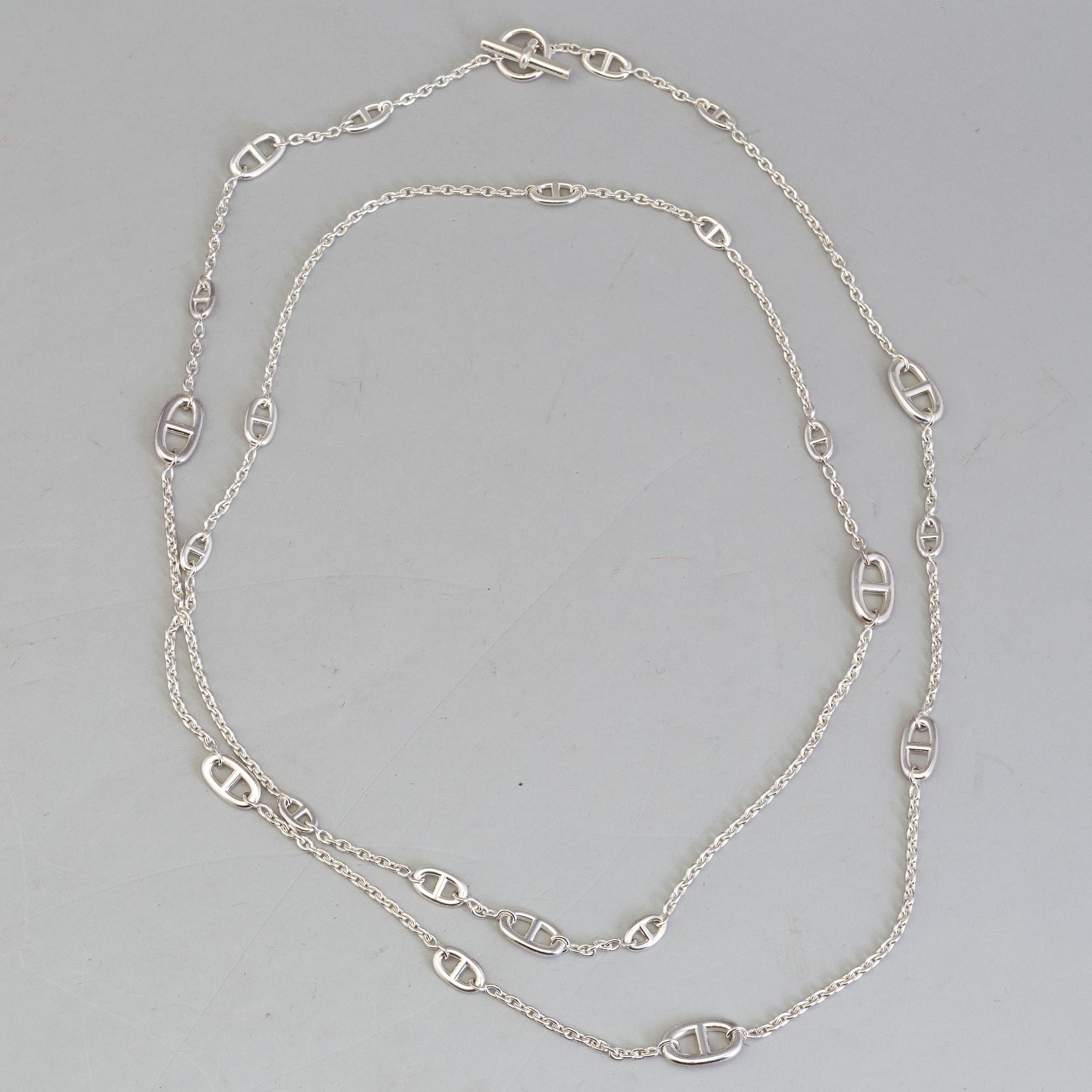 A Hermès Farandole sterling silver necklace chain.