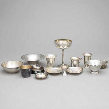 PARTI SILVER, mestadels Sverige, 1900-tal. Totalvikt 436 gram.