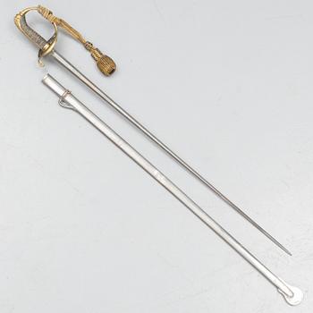 A Swedish officer's sword with scabbard, second half of the 19th Century.