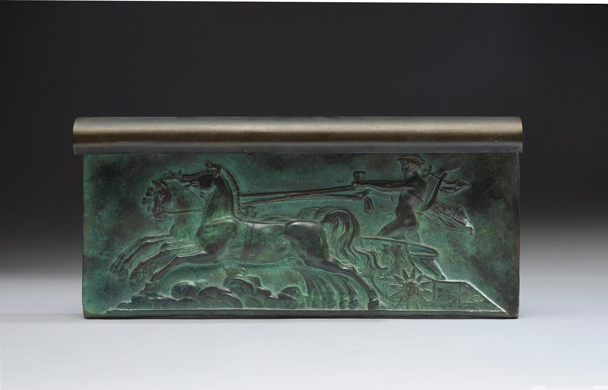A patinated bronze wall-lamp, Sweden 1920's-1930's.