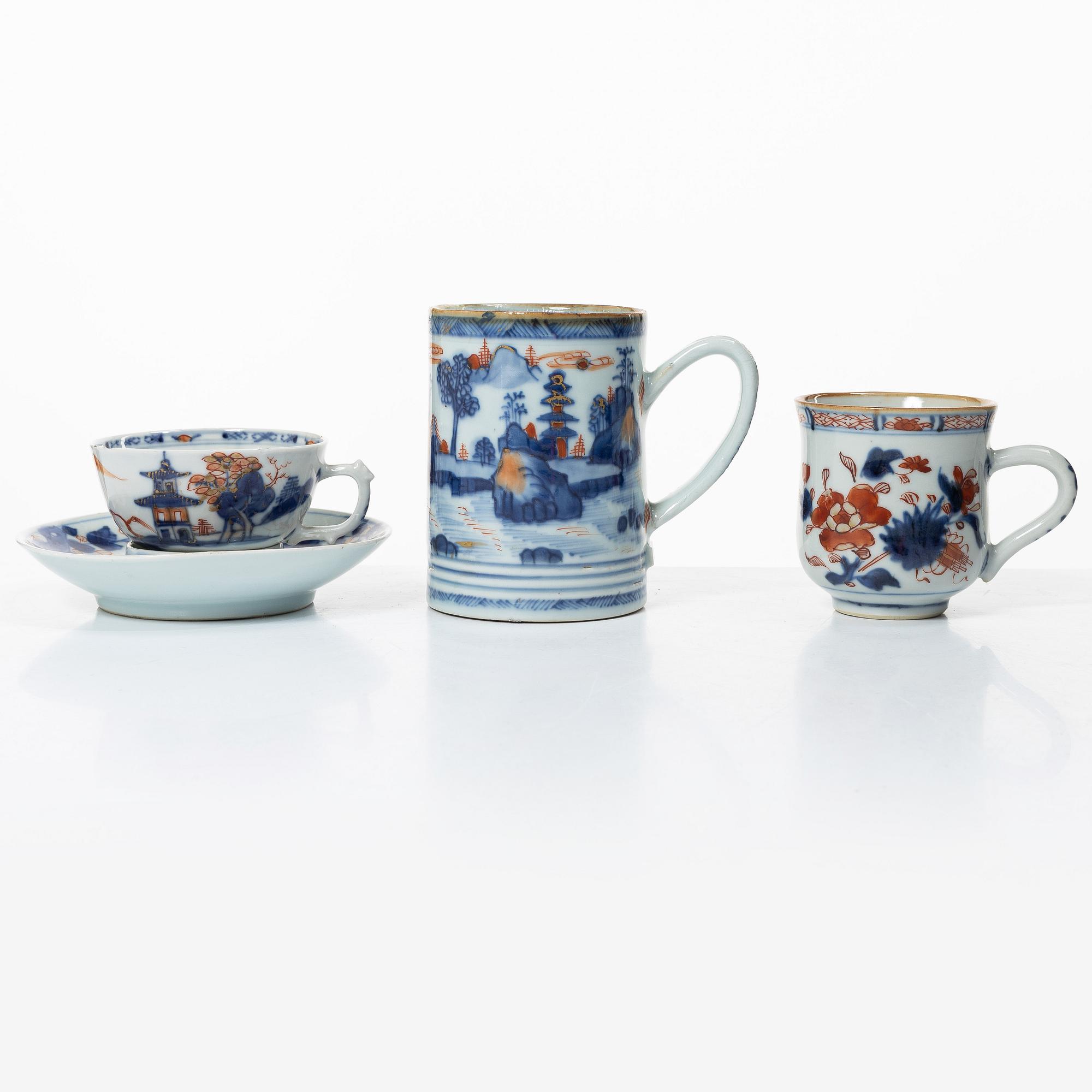 Six cups and four saucers, China, Qing dynasty, 18th century.