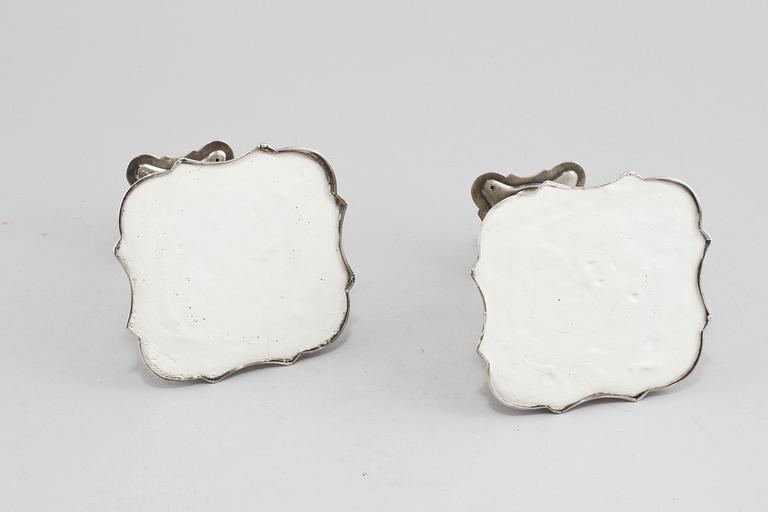 LJUSSTAKAR, ett par, silver, utländska stämplar, 1900-tal.