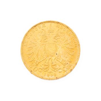 Guldmynt, Österrike-Ungern, 20 Corona, 1893.