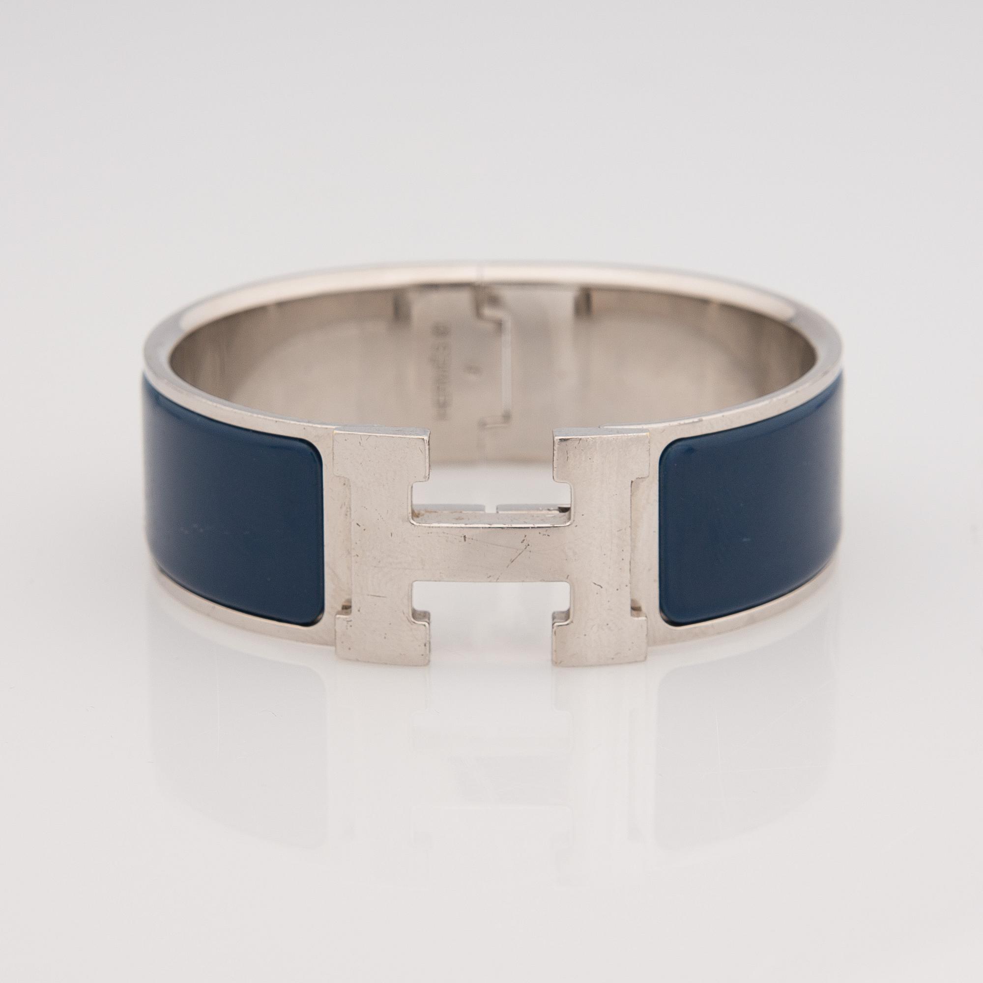 ARMBAND, bijouteri, Hermès "clic H", silverfärgad metall.