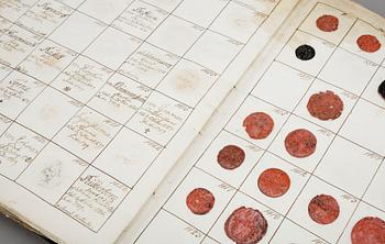 SAMLING ADLIGA, FRIHERRLIGA- OCH GREVLIGA SVENSKA LACKSIGIL, 1800-tal.
