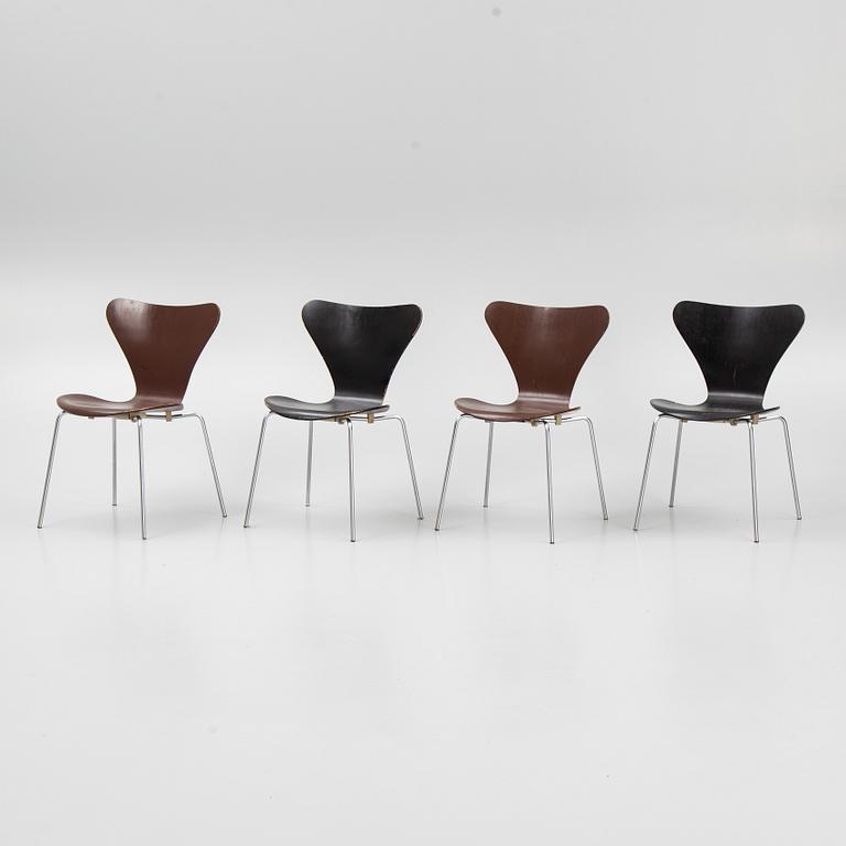Arne Jacobsen, chairs, 4 pcs, "The Seven", Fritz Hansen, Denmark.