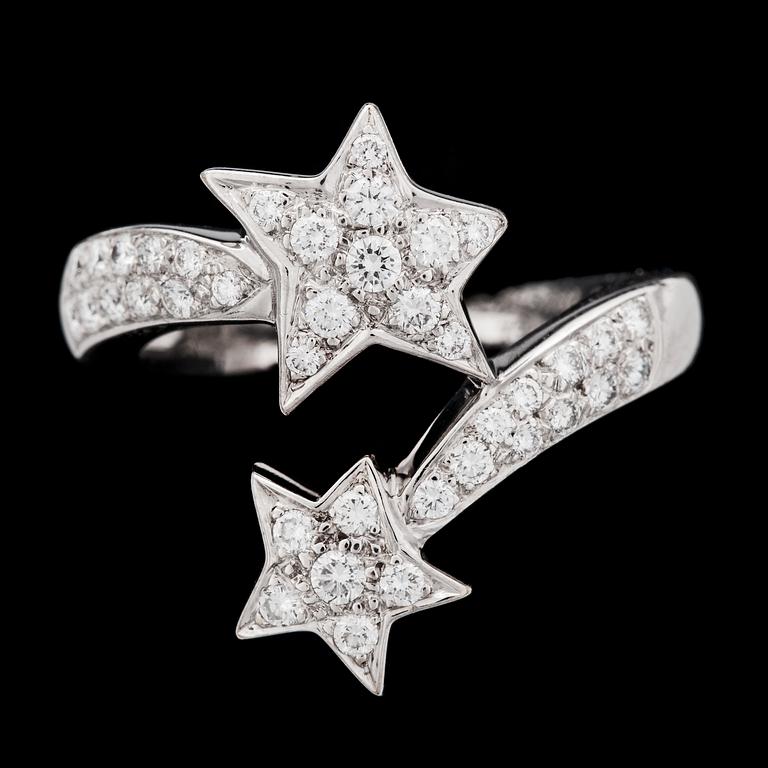 A brillliant cut Chanel 'star' ring, tot. app. 0.75 cts.