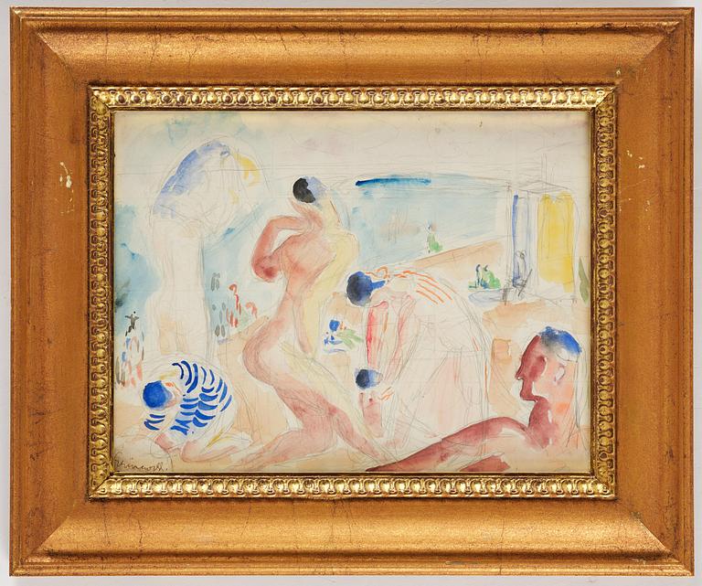 Isaac Grünewald, Beach scene.