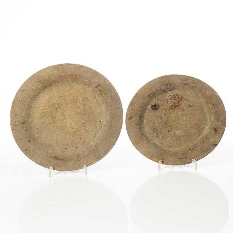 Wooden discs, 7 pcs. Folk art, 19th century.
