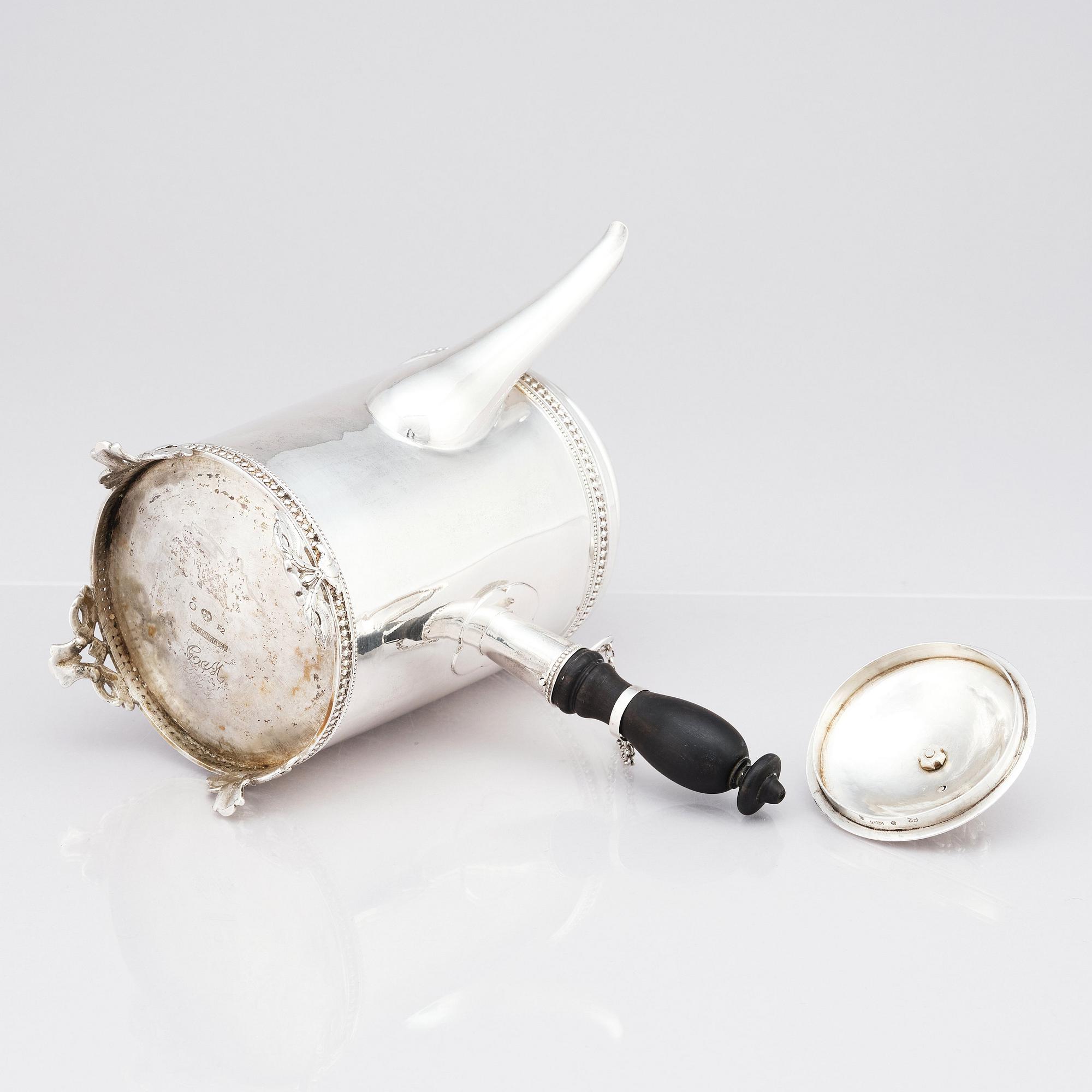 Erik Enander, kaffekanna, silver, Uppsala 1788. Gustaviansk.