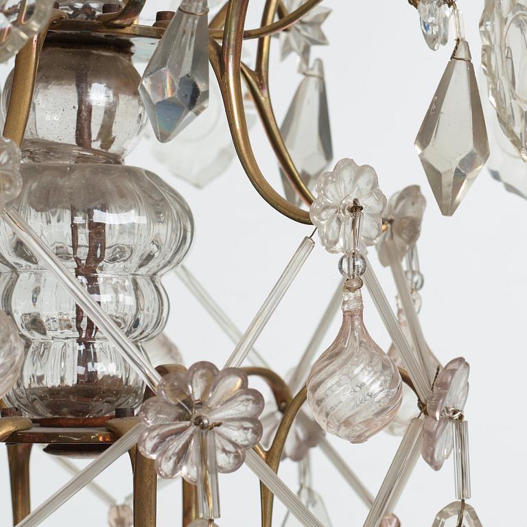 LJUSKRONA, för sex ljus, rokokostil, 1800-talets slut.