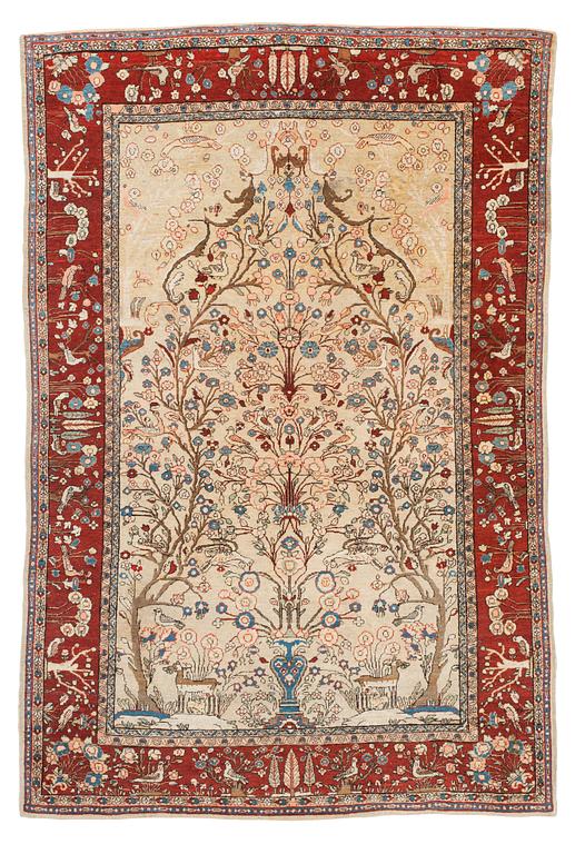 SEMI-ANTIQUE KASHAN PROBABLY. 205 x 138,5 cm.