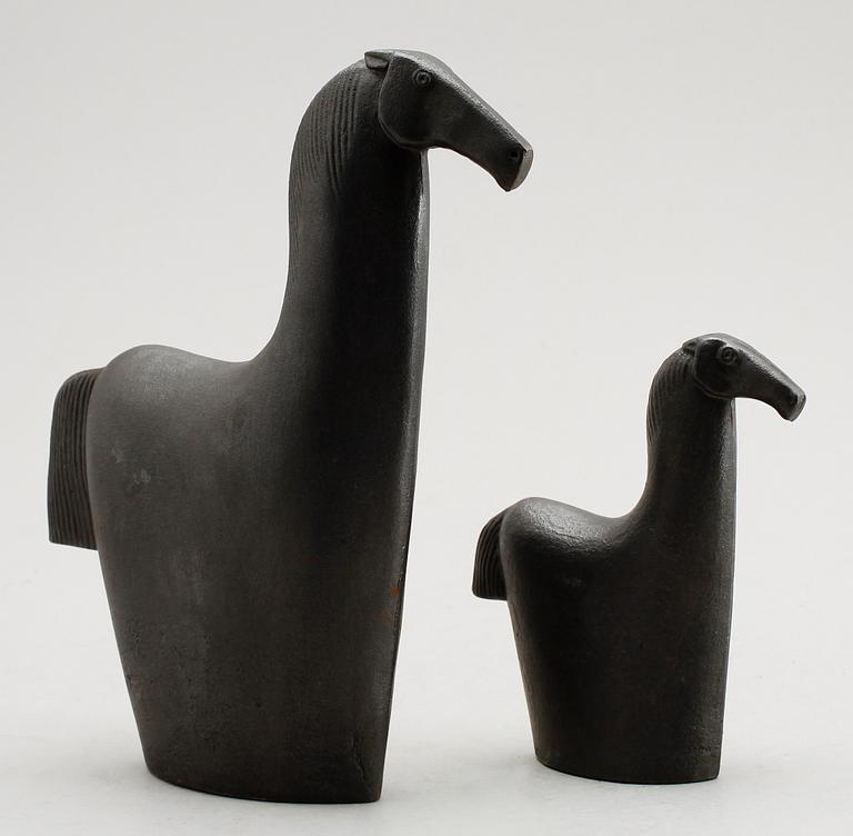 BJÖRN NYBERG, skulpturer, 2 st, järn, signerade.