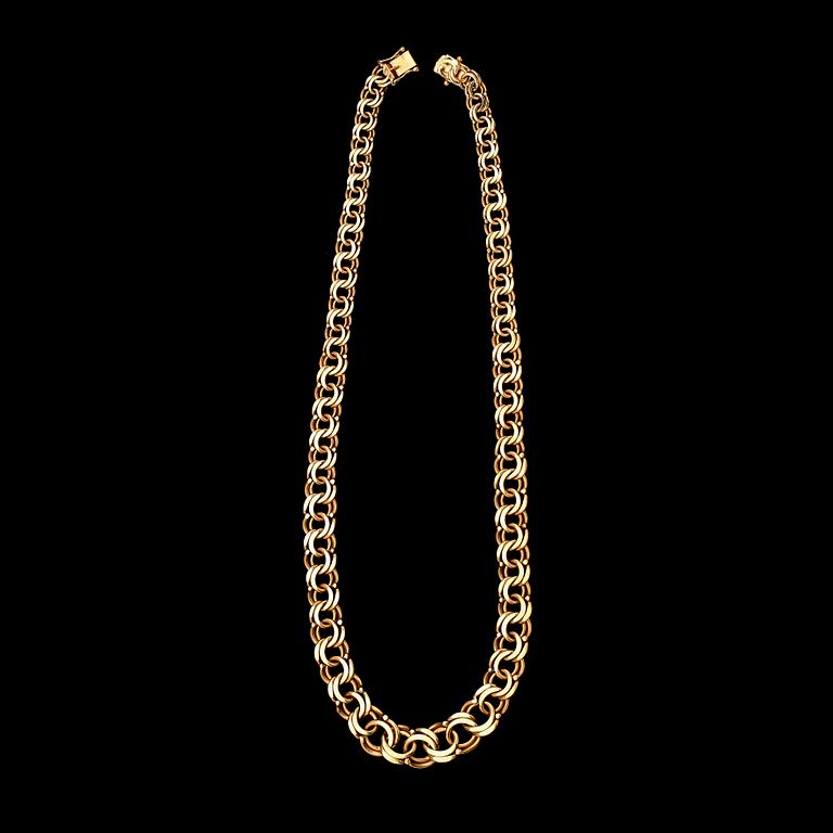 COLLIER, 18K guld, svenska stämplar, 1970. Total vikt ca 60 g.