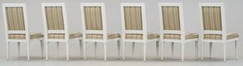 Six Gustavian late 18th century chairs.