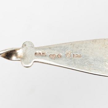 Sixteen silver spoons and seven teaspoons, Sweden, 19th and 20th century.