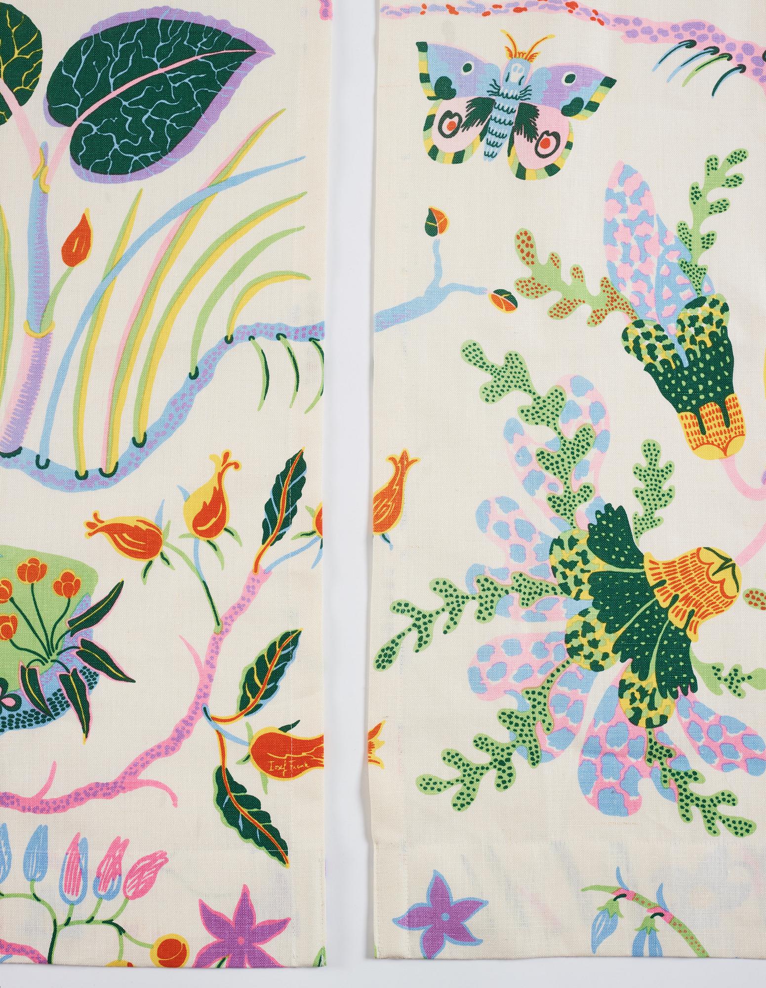Josef Frank, a pair of linen curtains, 'Hawaii', Svenskt Tenn, Sweden.