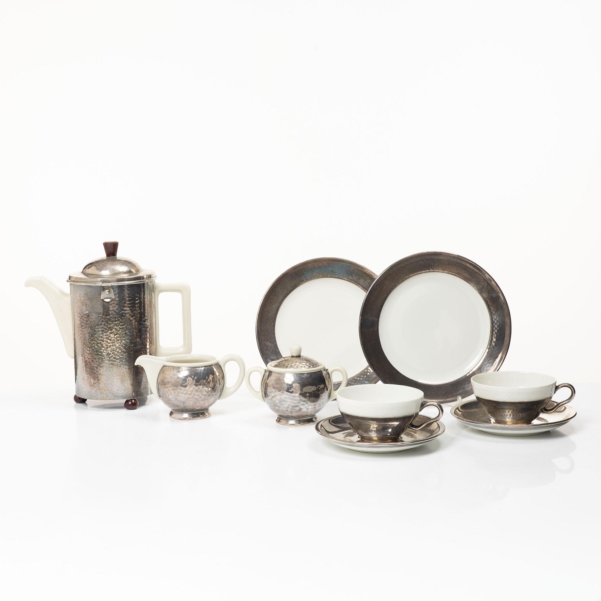Württembergische Metallwarenfabrik (WMF), Kafferservis, 7 delar, 1930/40-tal.