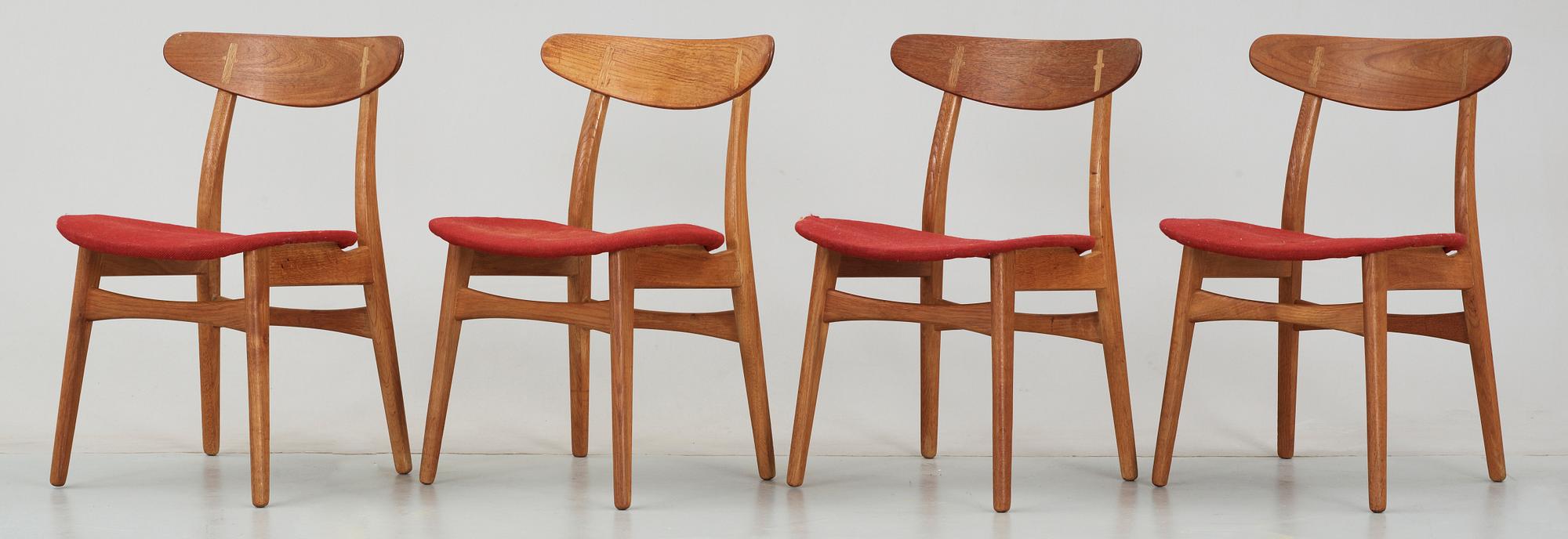 STOLAR, 4 st, "CH-30", design Hans J Wegner, Danmark, 1950-60-tal.