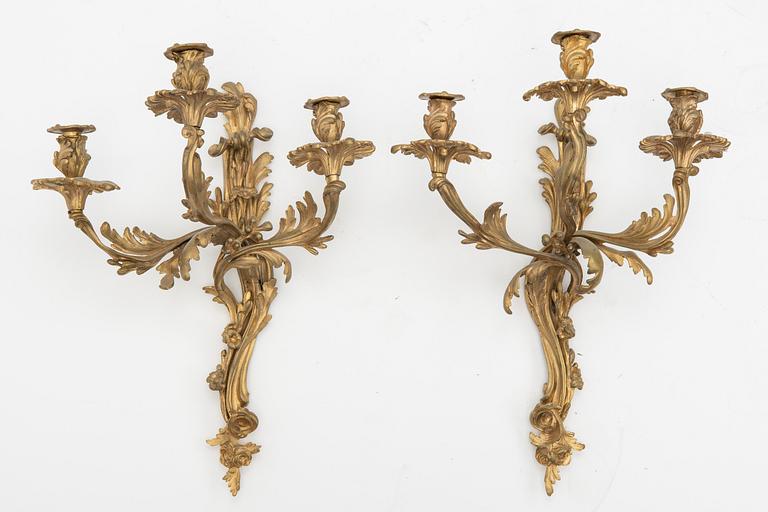 Wall sconces a pair, Rococo style, first half of the 20th century.